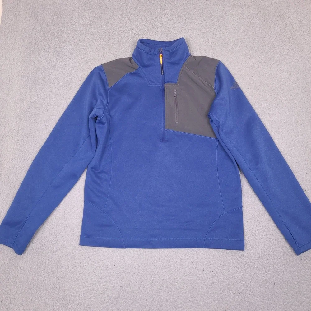 The North Face Mens Small FlashDry-XD 1/4 Zip Pullover Blue Gray‎ Running Hiking